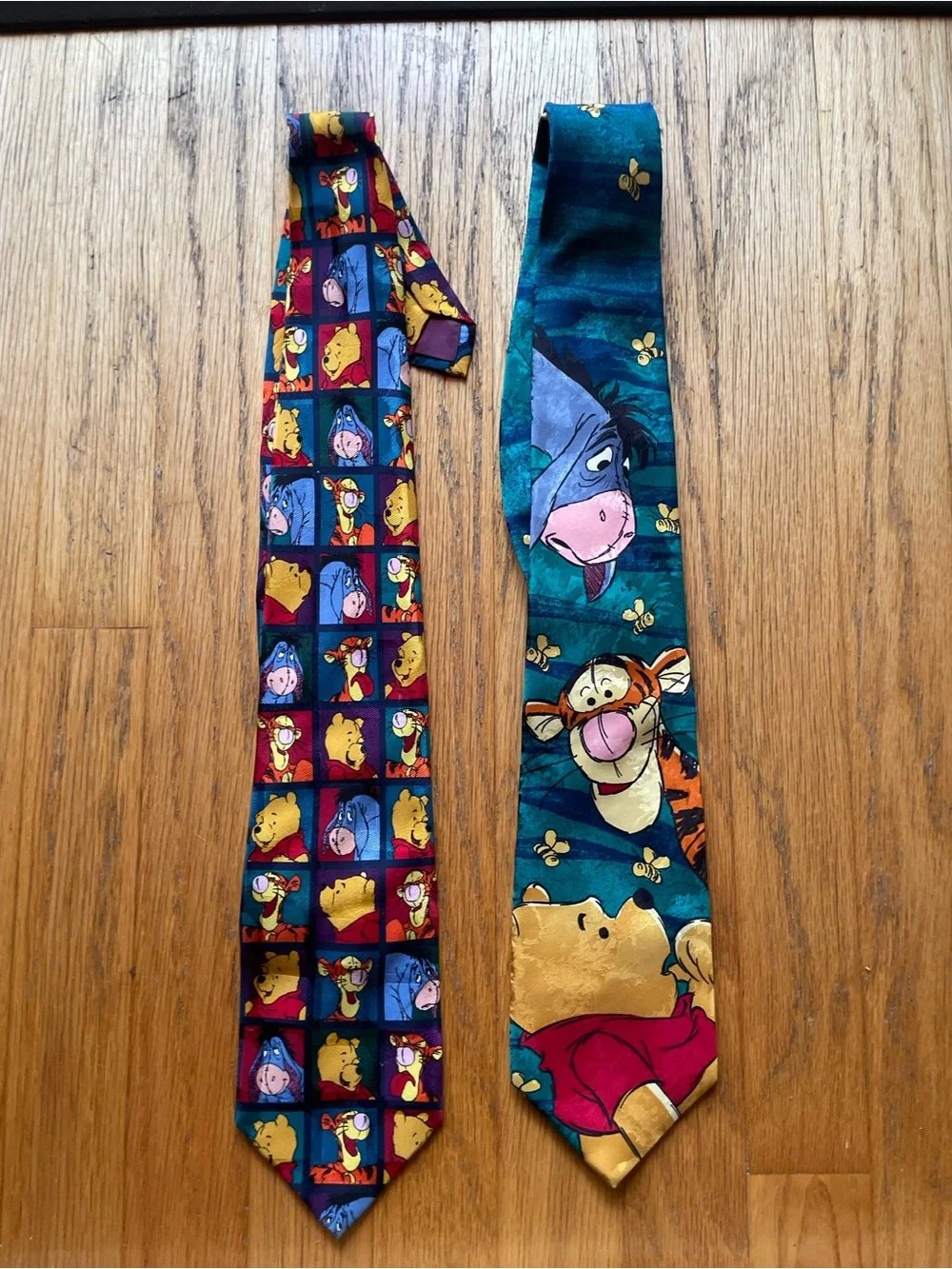Set of 2 Vintage Winnie the Pooh Character Silk Ties- The Disney Store